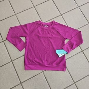 NWT Girls Size M(7/8) MTA Sport Magenta  Purple Textured Long Sleeve Active Top